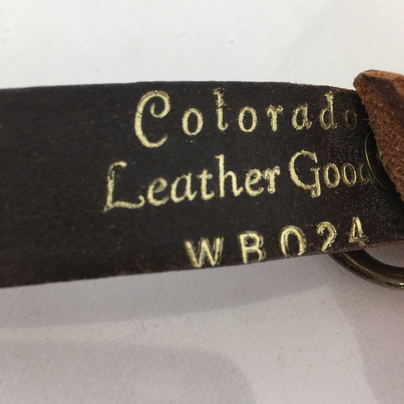 Thin Floral Tooled Leather Belt Brown by Colorado Leather Goods Feminine Western - Picture 6 of 10